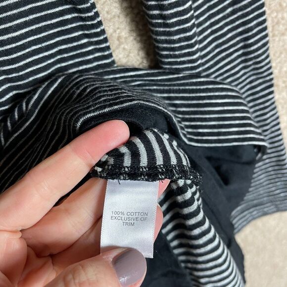 J. Jill Tunic Dress Size Small Black Long Sleeve Stripe Pullover Knit Cotton - Picture 7 of 9